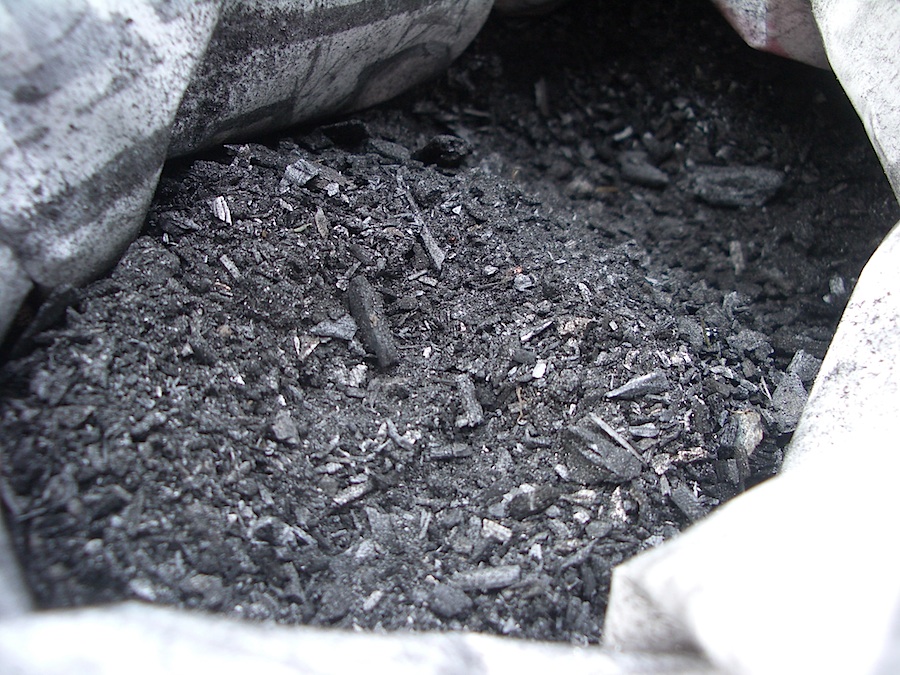 Screened charcoal dust and fines.