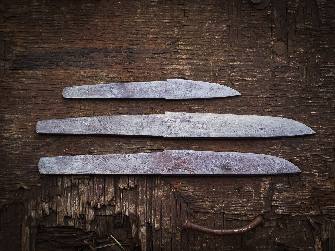 Island Blacksmith: Hand forged knives reclaimed from old files.