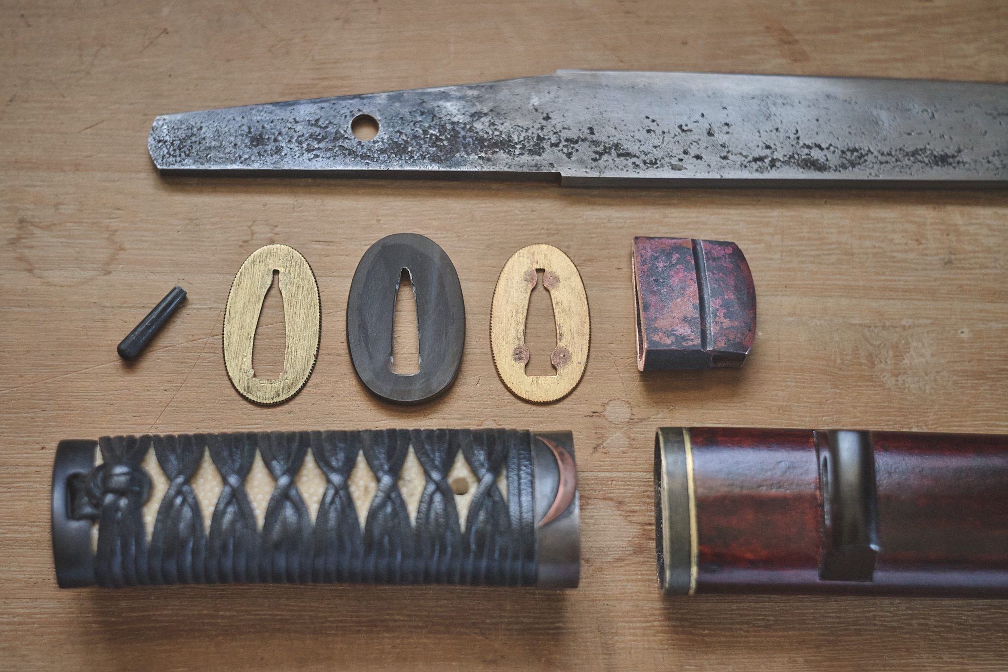 Tools for Satoyama Mountain Tanto, hand crafted on Vancouver Island. Island Blacksmith: Charcoal forged knives from reclaimed steel.