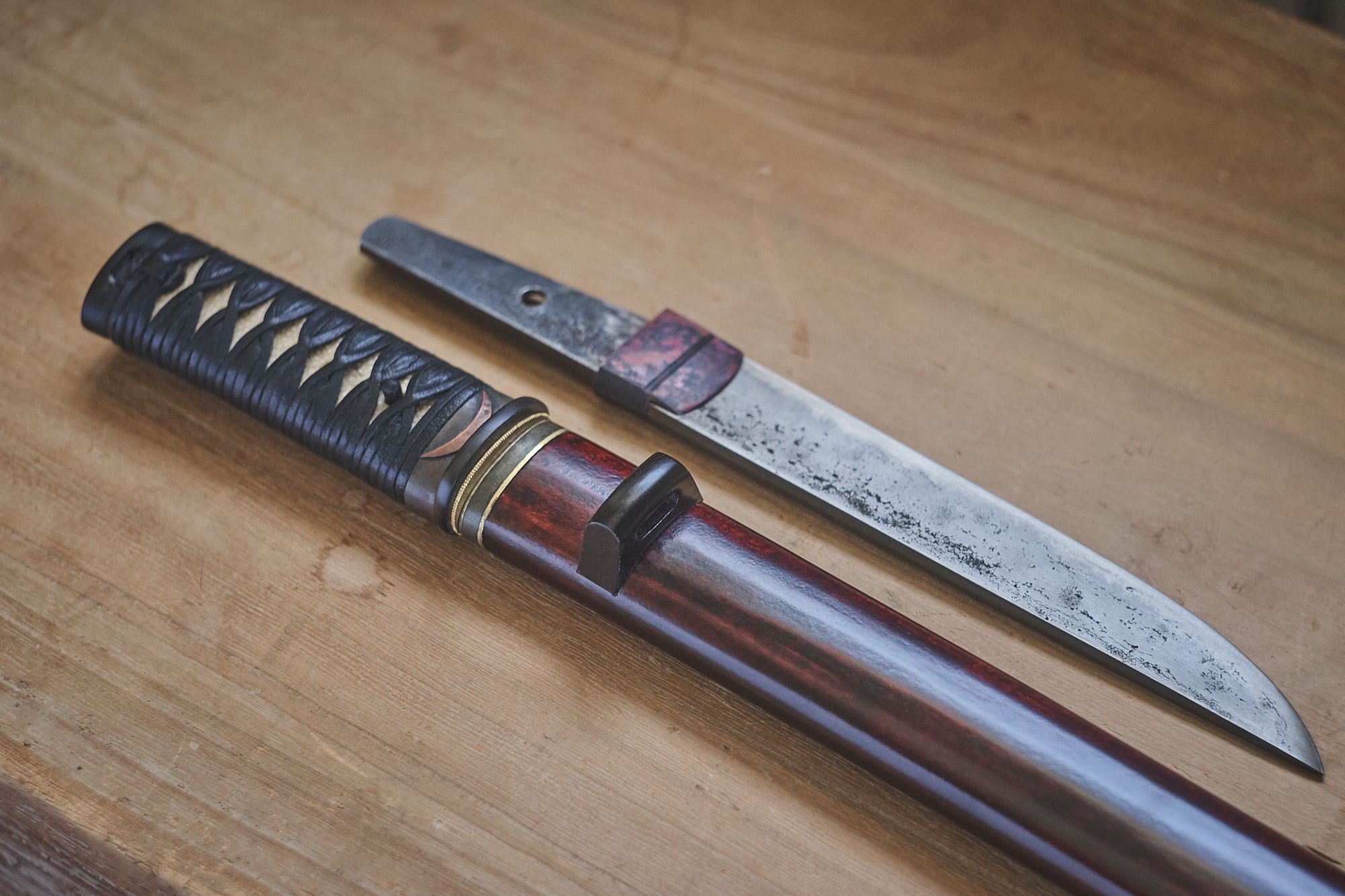Tools for Satoyama Mountain Tanto, hand crafted on Vancouver Island. Island Blacksmith: Charcoal forged knives from reclaimed steel.