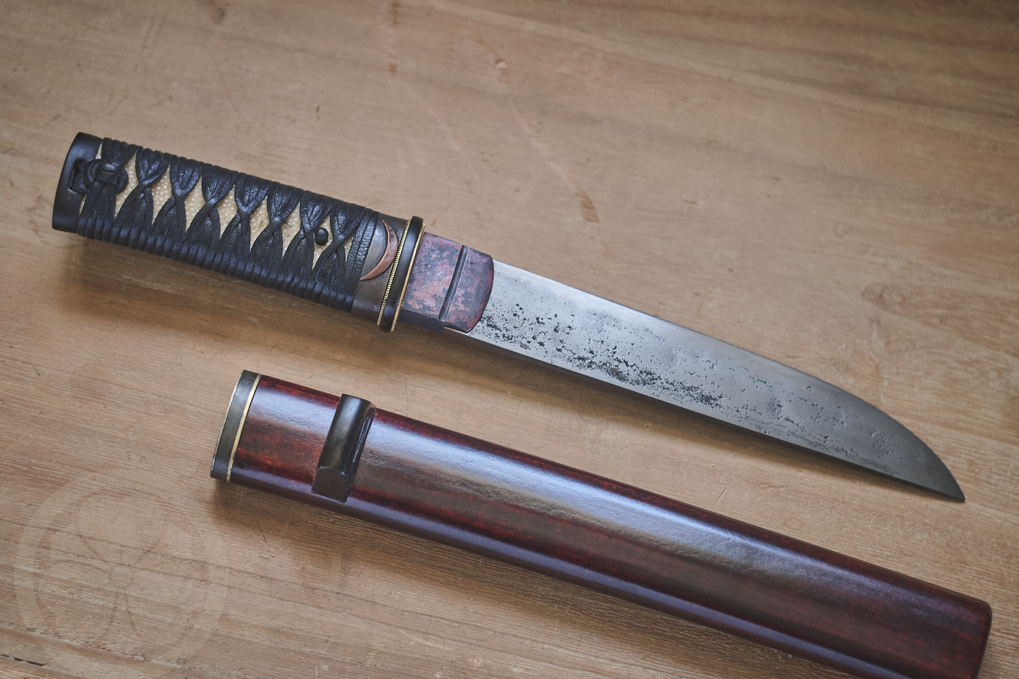 Tools for Satoyama Mountain Tanto, hand crafted on Vancouver Island. Island Blacksmith: Charcoal forged knives from reclaimed steel.