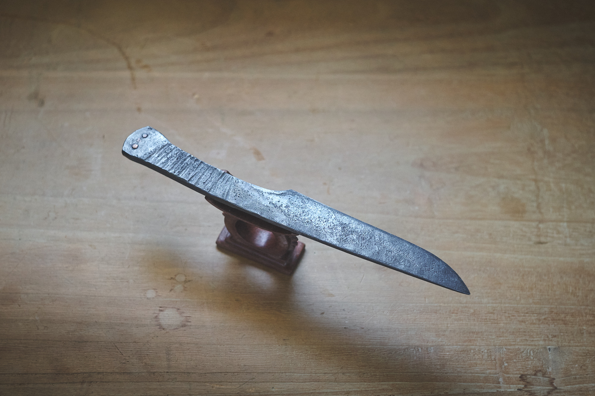 Island Blacksmith: Handmade knives: Reclaimed steel from the sea.