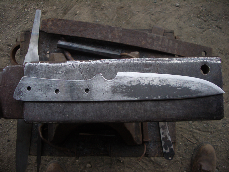 Island Blacksmith: Hand forged knives made from a reclaimed model T leaf spring