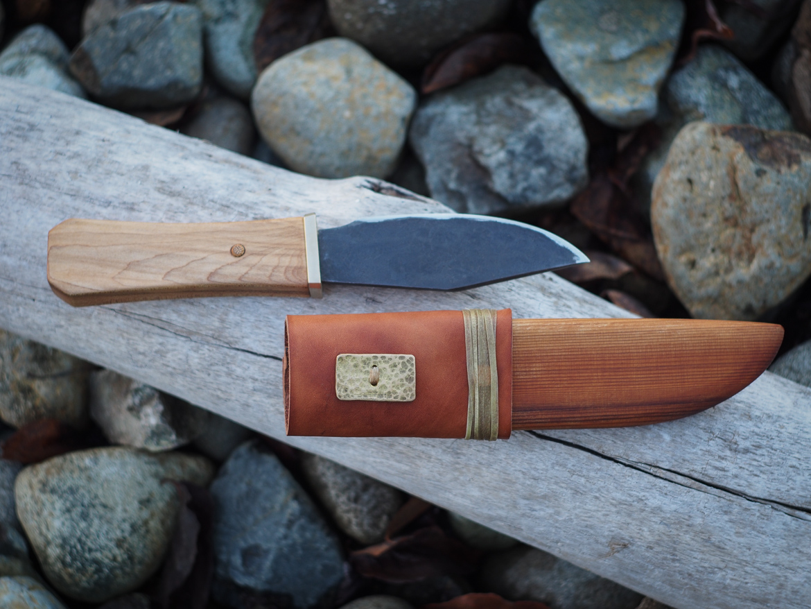Island Blacksmith: Hand forged knives reclaimed from tools and farm equipment.