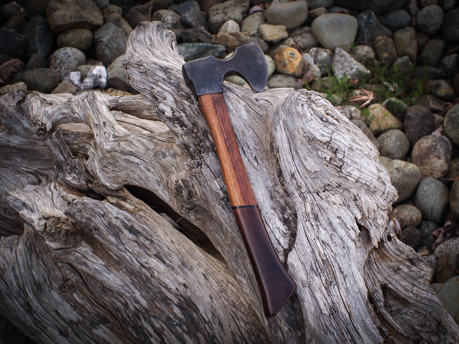 Island Blacksmith: Hand forged reclaimed hiking hatchet made from antique tools