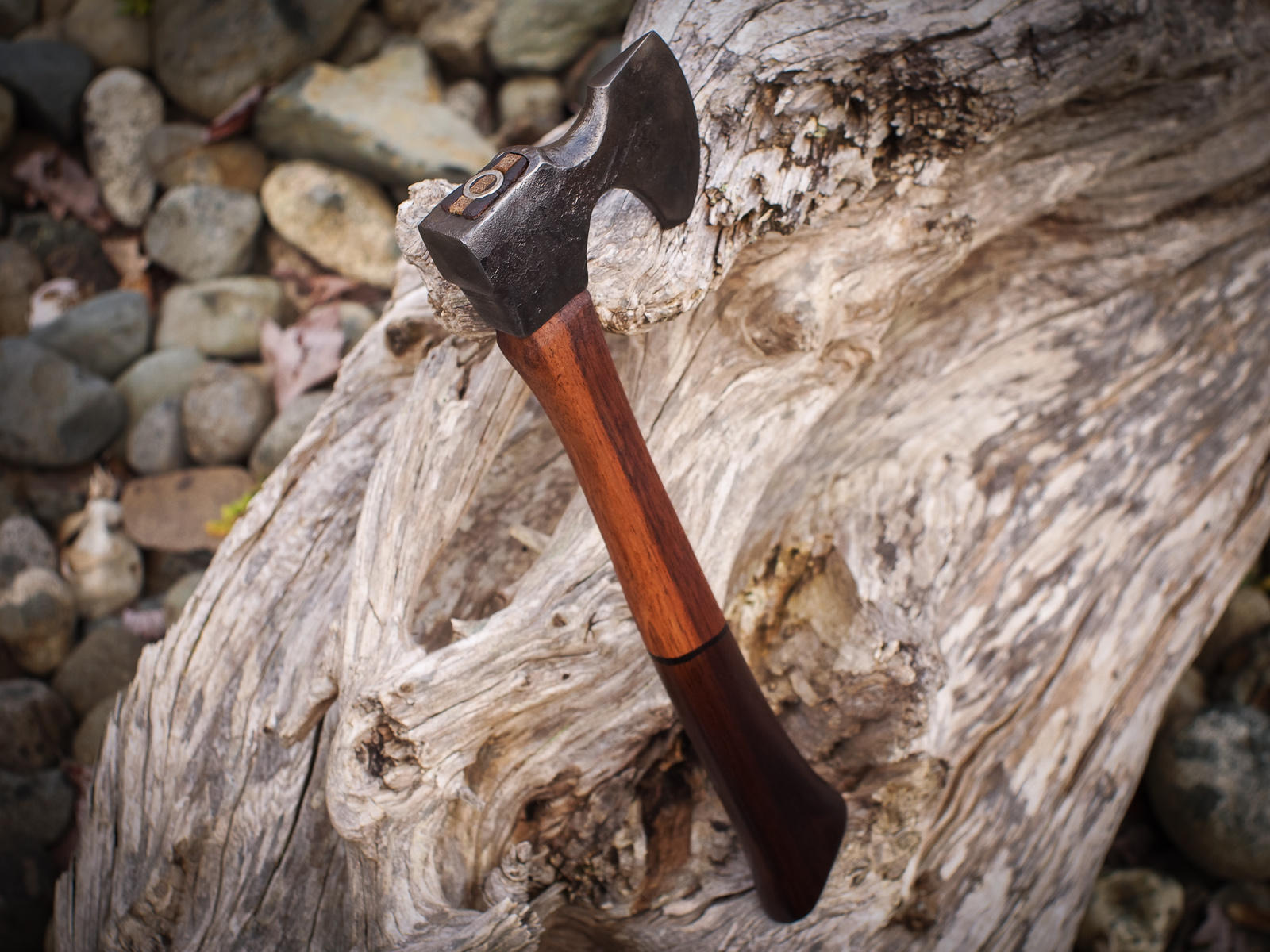 Island Blacksmith: Hand forged reclaimed hiking hatchet made from antique tools