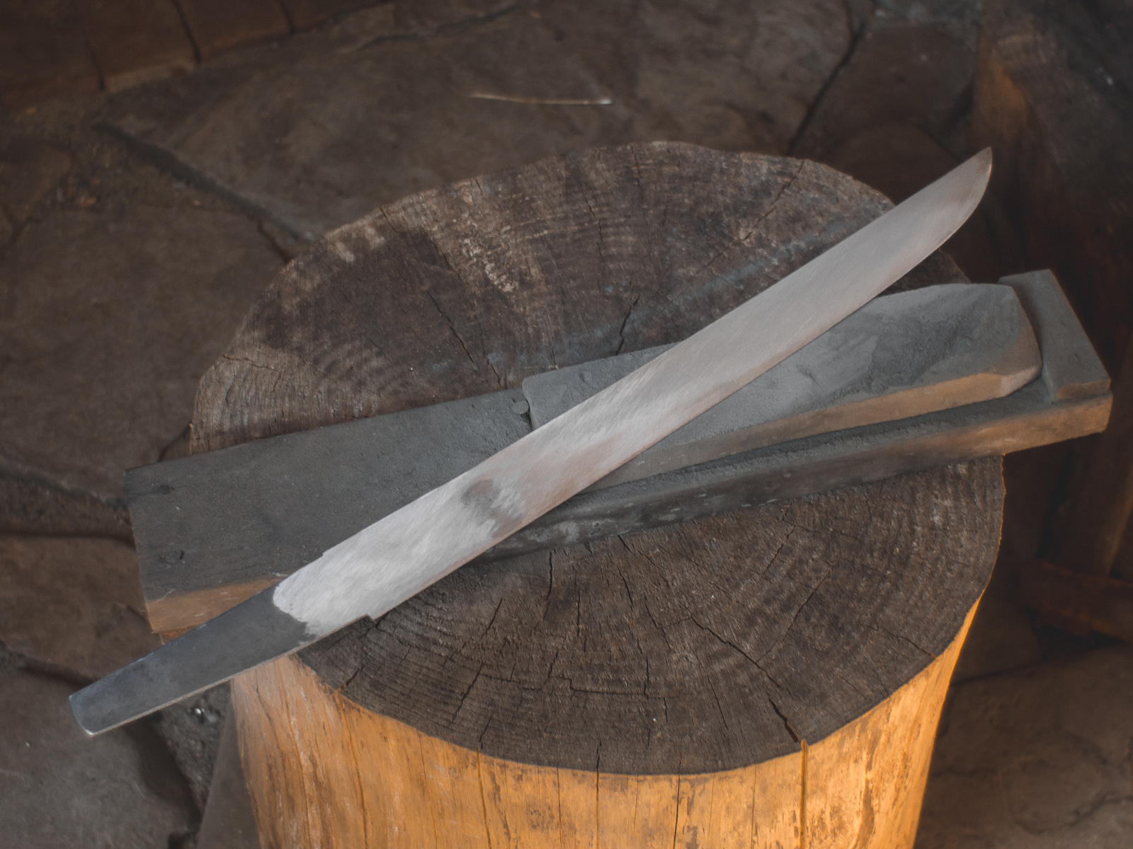 Island Blacksmith: Hand crafted tanto made from reclaimed steel using traditional techniques