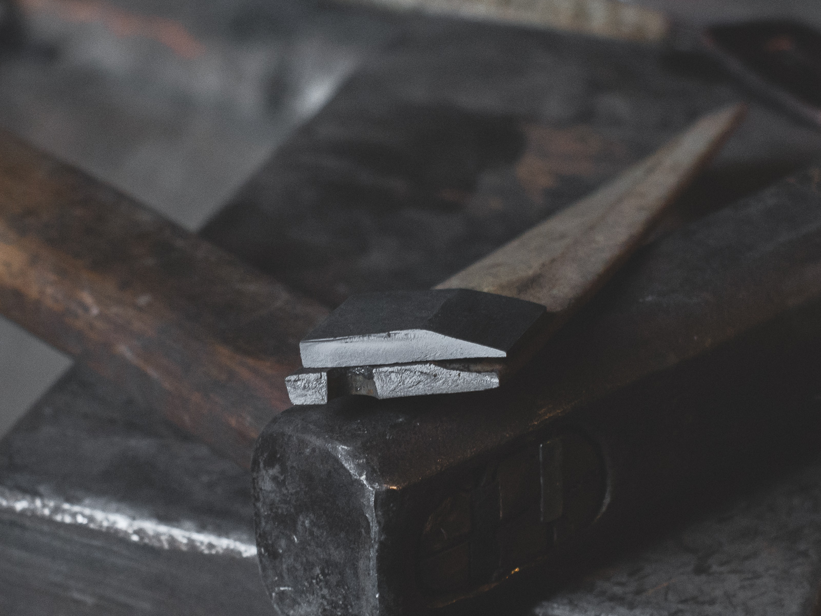 Island Blacksmith: Charcoal forged knives reclaimed from reclaimed steel.