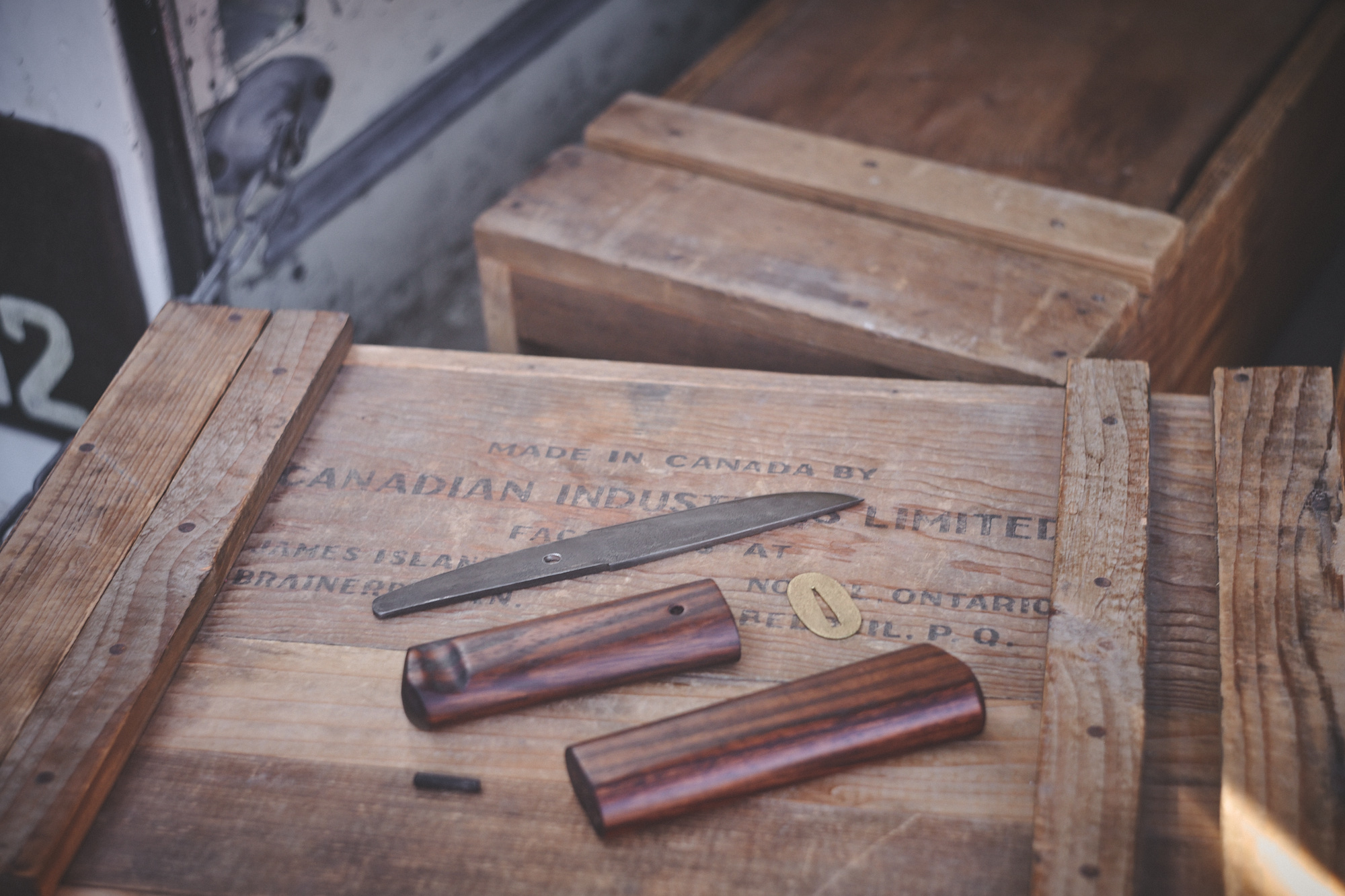 Island Blacksmith: Charcoal forged knives from reclaimed series land rover steel.