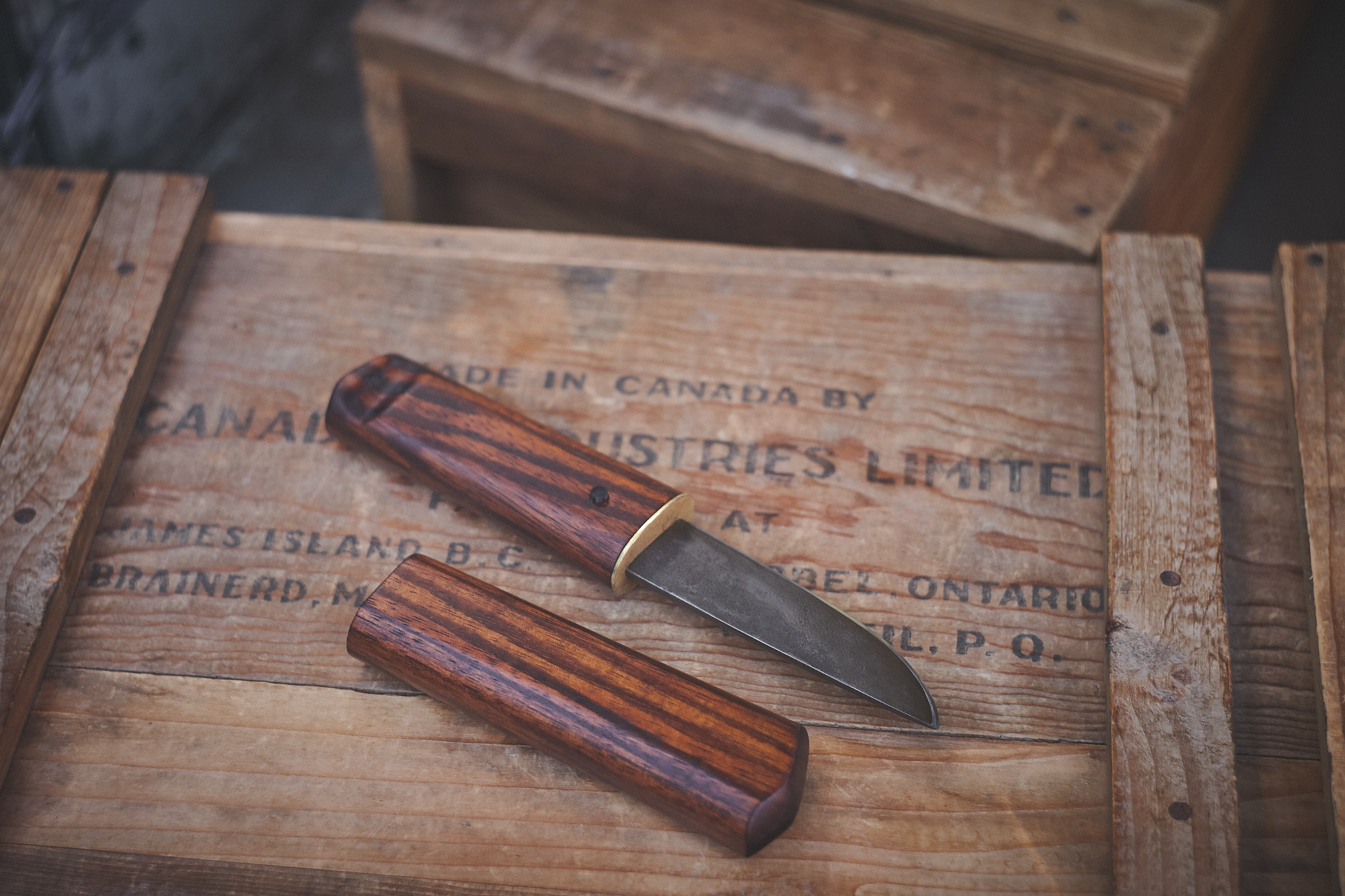 Island Blacksmith: Charcoal forged knives from reclaimed series land rover steel.