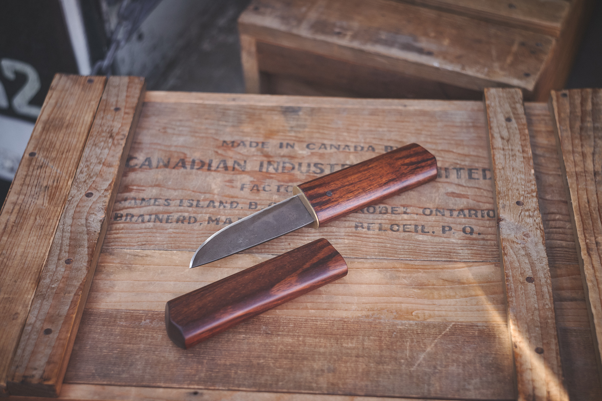 Island Blacksmith: Charcoal forged knives from reclaimed series land rover steel.