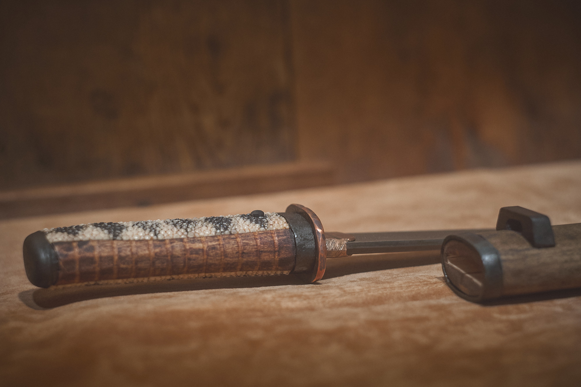 Island Blacksmith: Charcoal forged knives from reclaimed series land rover steel.